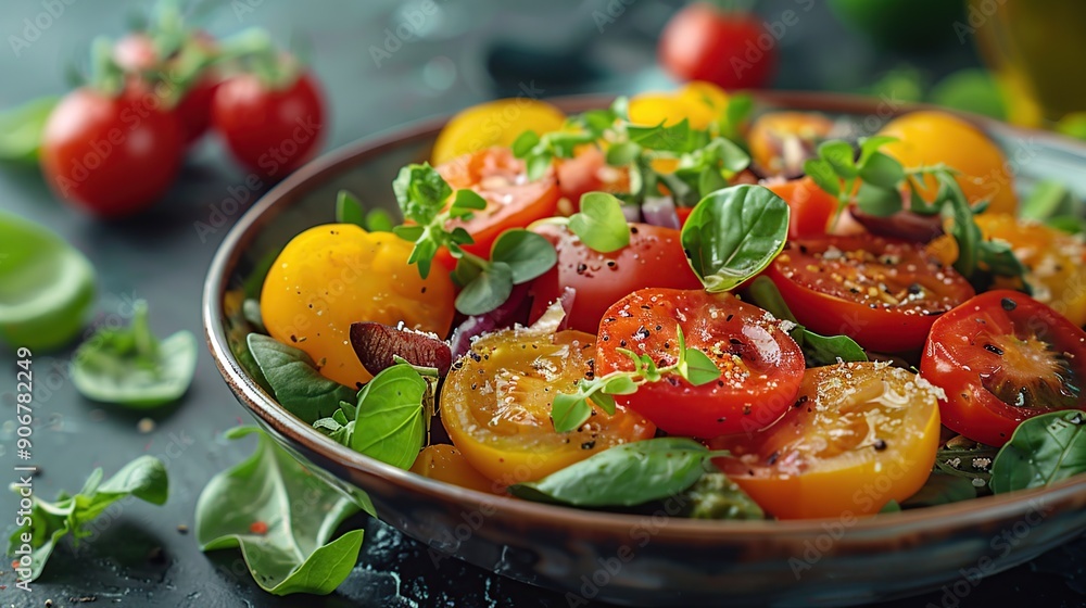 Fresh Tomato Salad with Basil and Herbs Fresh Tomato Salad with Basil and Herbs
