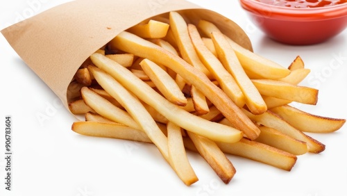 fast food french fries on a white background