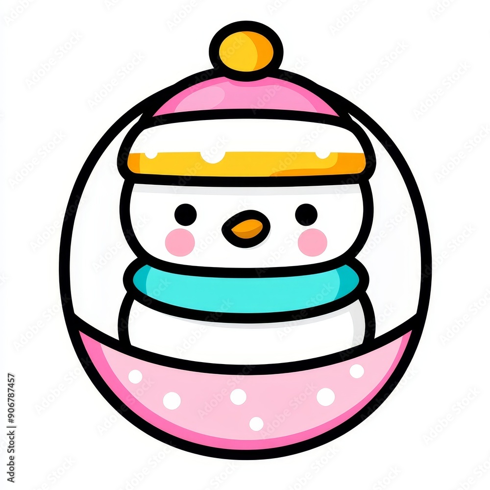 Modern Illustration of Snowman in Globe isolated on white background. Suitable for elements, decorations, sticker designs, etc. Modern Illustration of Snowman in Globe isolated on white background. Suitable for elements, decorations, sticker designs, etc.