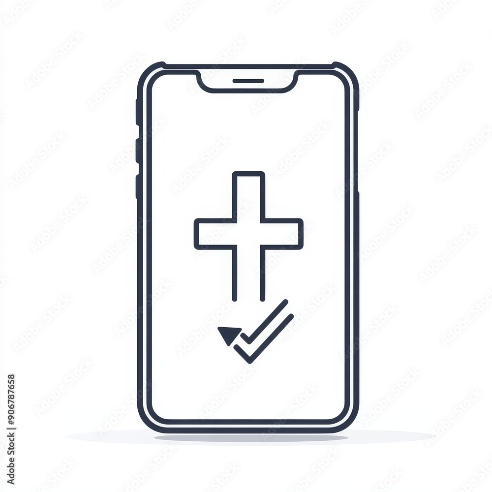 Medicinal apps icon line modern illustration isolated on white. Medicinal apps icon line modern illustration isolated on white.