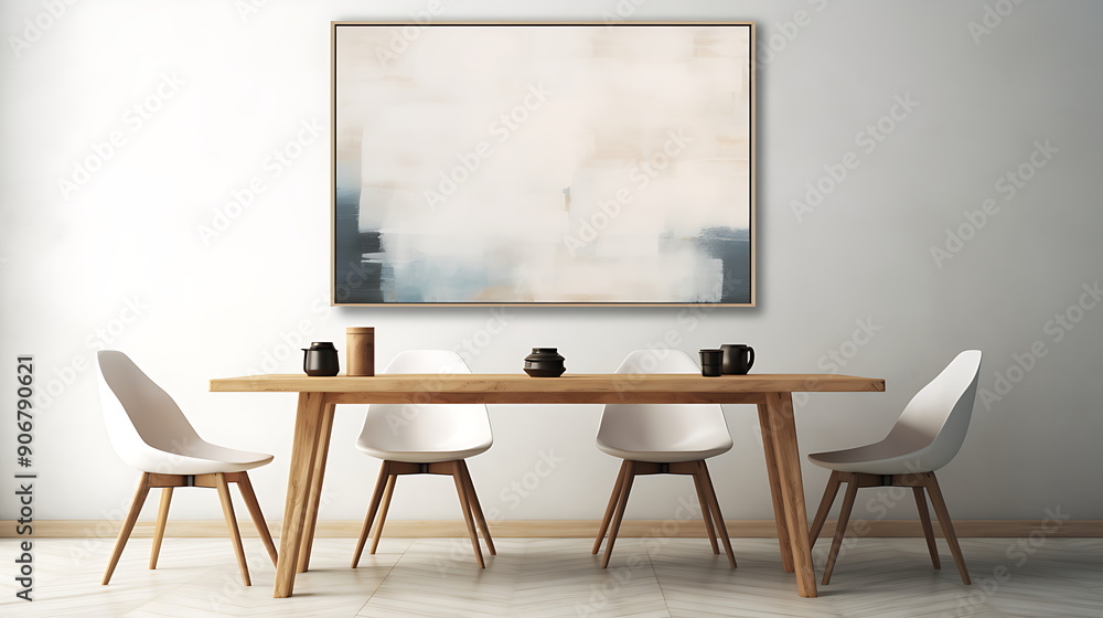 Modern living room with vacant white wall and beige couch,. Generative AI Modern living room with vacant white wall and beige couch,. Generative AI