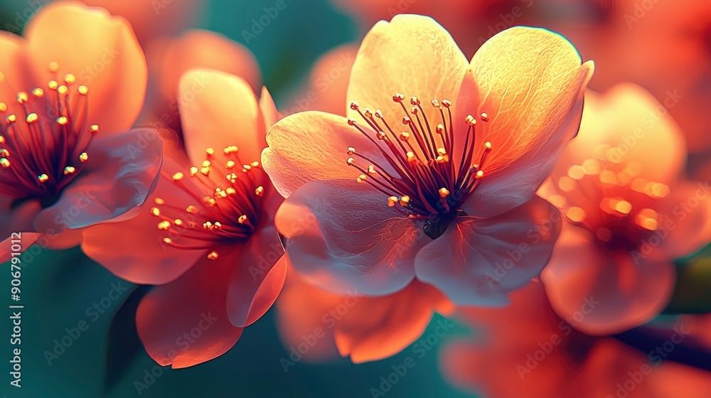 Delicate Peach Blossoms in Soft Light Delicate Peach Blossoms in Soft Light