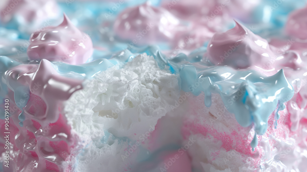 A blue dessert with pink and white sprinkles on top A blue dessert with pink and white sprinkles on top