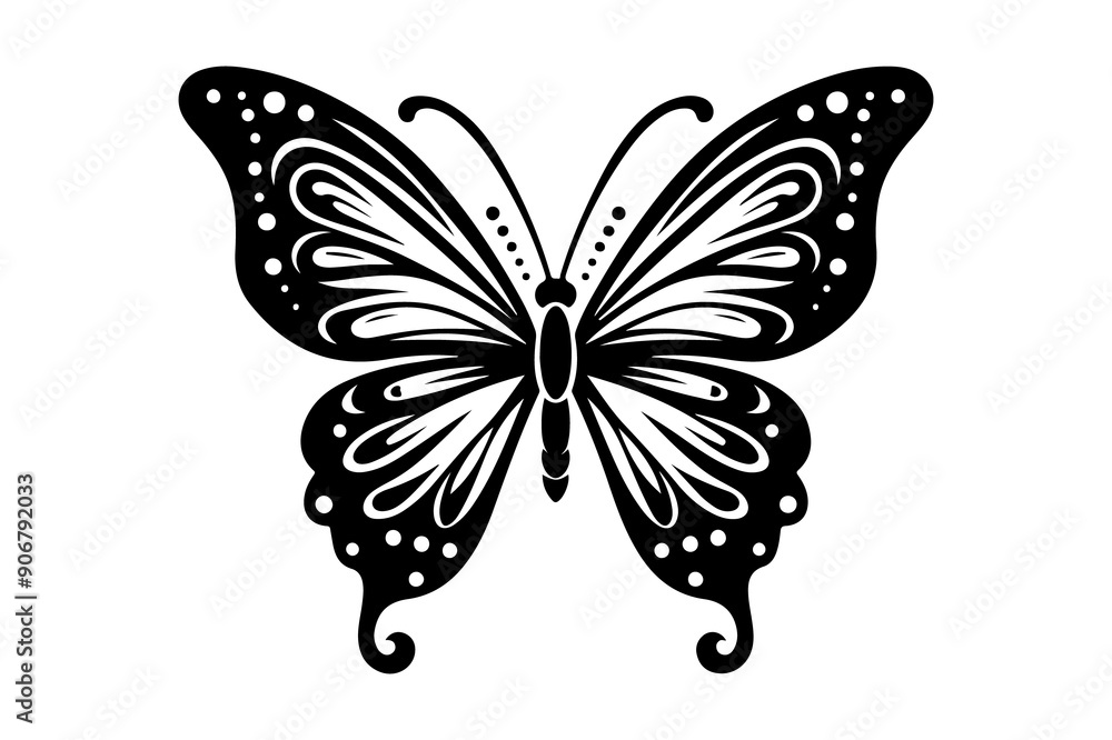 Butterfly silhouette vector illustration - Generative AI Butterfly silhouette vector illustration - Generative AI