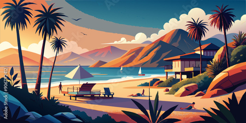 Beech scene, vector illustration, children's story, beech tree, forest background, nature illustration, kid-friendly art, woodland scene, beech leaves, forest animals, playful environment, outdoor set