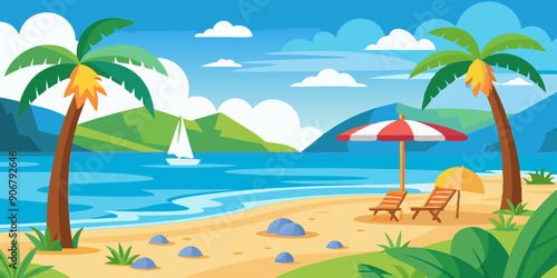 Beech scene, vector illustration, children's story, beech tree, forest background, nature illustration, kid-friendly art, woodland scene, beech leaves, forest animals, playful environment, outdoor set