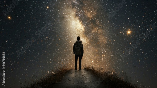 Man Gazing at the Milky Way