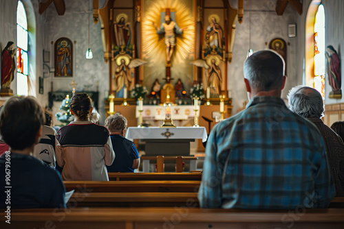 People at church during holy mass