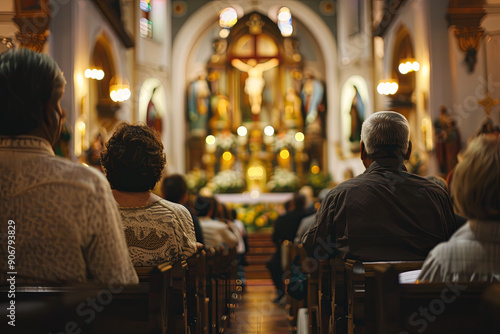 People at church during holy mass