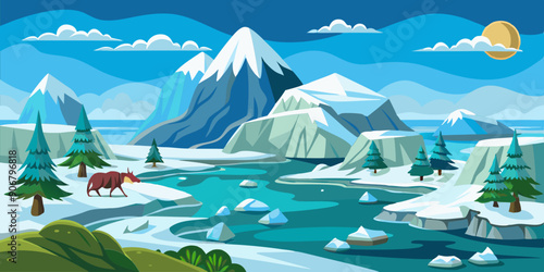 Tundra Scene Vector Illustration