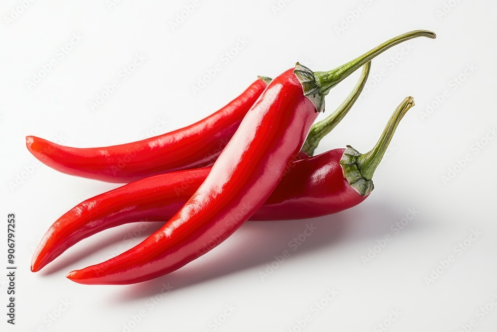 red hot chili peppers isolated on white background, full depth of field , ai red hot chili peppers isolated on white background, full depth of field , ai