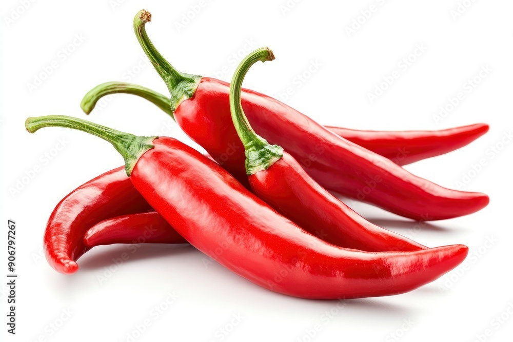red hot chili peppers isolated on white background, full depth of field , ai red hot chili peppers isolated on white background, full depth of field , ai
