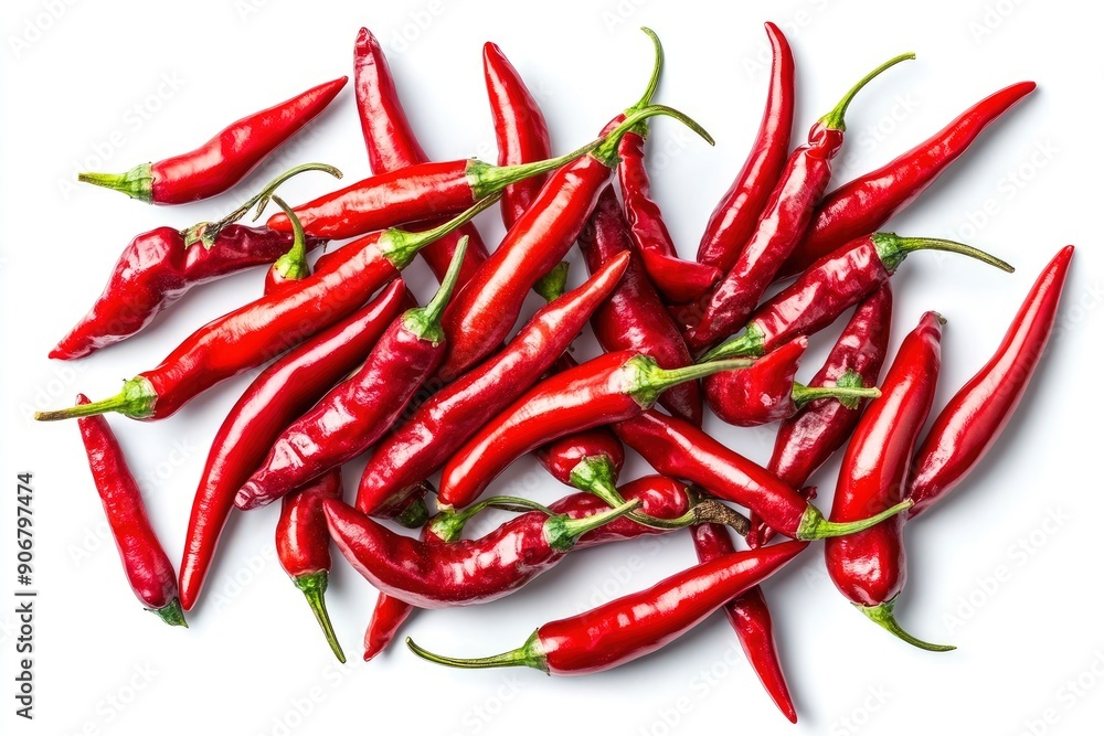 red hot chili peppers isolated on white background, full depth of field , ai red hot chili peppers isolated on white background, full depth of field , ai