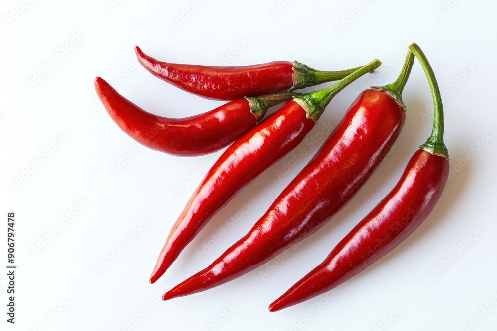 red hot chili peppers isolated on white background, full depth of field , ai red hot chili peppers isolated on white background, full depth of field , ai