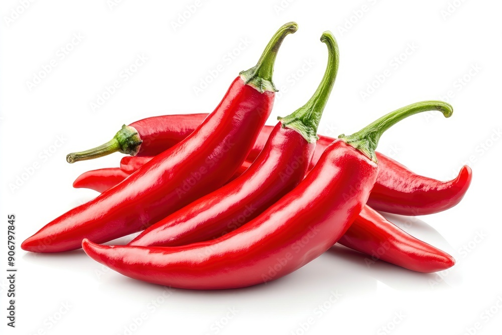 red hot chili peppers isolated on white background, full depth of field , ai red hot chili peppers isolated on white background, full depth of field , ai