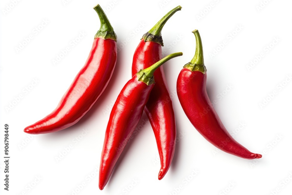red hot chili peppers isolated on white background, full depth of field , ai red hot chili peppers isolated on white background, full depth of field , ai