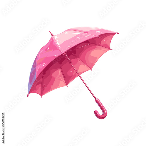 Pink umbrella isolated on white background vector illustration