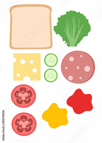 Build a sandwich printable for kindergarten,  sandwich pretend play, sandwich activity for kids