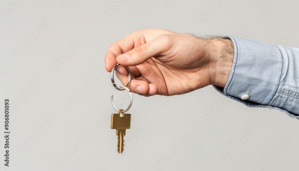 Hand Holding Key with Keyring Hand Holding Key with Keyring