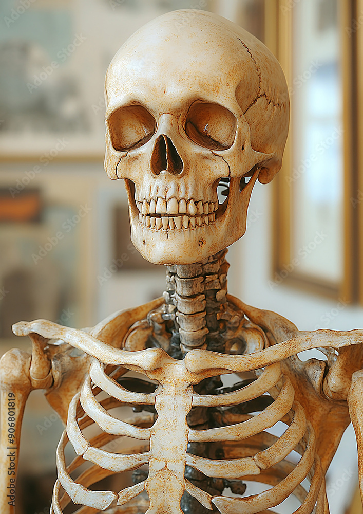 Celebrate Halloween with a spooky 3D skeleton on a white backdrop, high resolution Celebrate Halloween with a spooky 3D skeleton on a white backdrop, high resolution