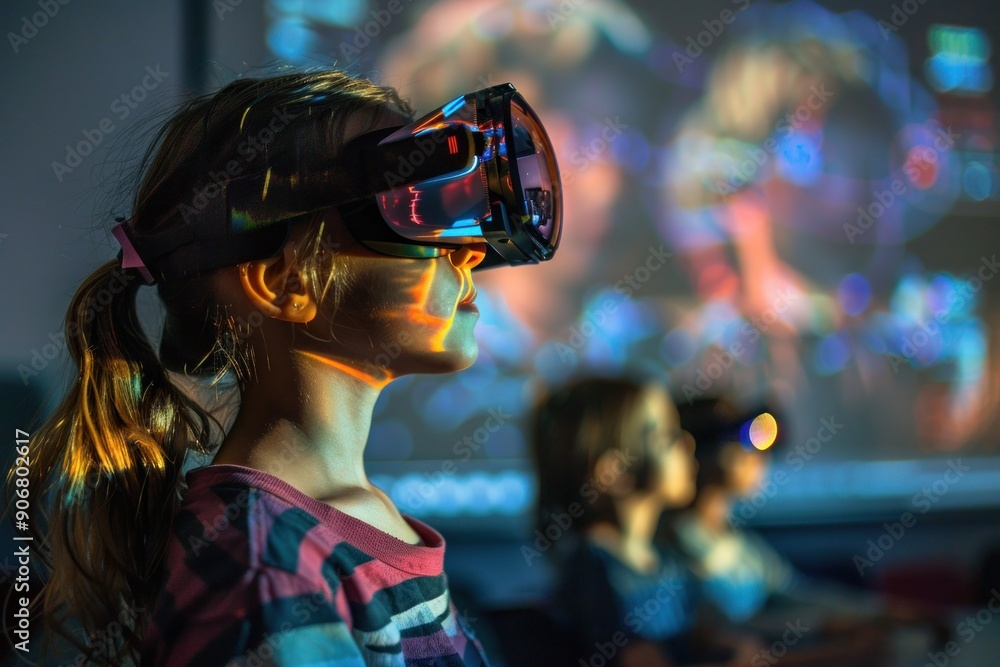 Young Girl Experiencing Virtual Reality Young Girl Experiencing Virtual Reality