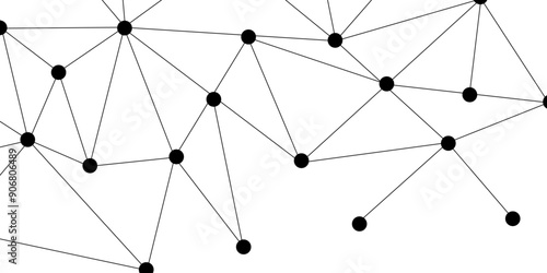 Technology abstract white digital background of connected dot with irregular stock lines. Network Connecting dot polygon background. Concept of Networking technology and futuristic style.