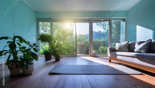 Sunlit Yoga Room with Garden View photo