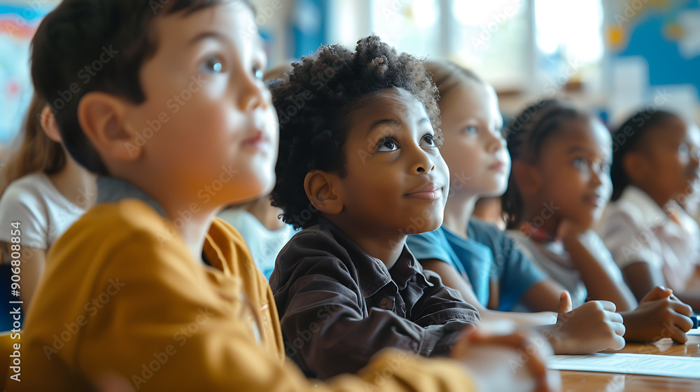 Smiling Child in Colorful Classroom Smiling Child in Colorful Classroom