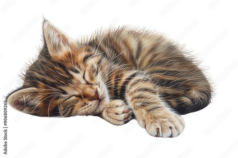 A cute tabby kitten peacefully sleeping on a soft surface, showcasing its adorable features and fluffy fur. A cute tabby kitten peacefully sleeping on a soft surface, showcasing its adorable features and fluffy fur.
