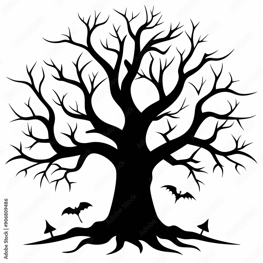 Obraz premium gothic tree for Halloween black silhouette