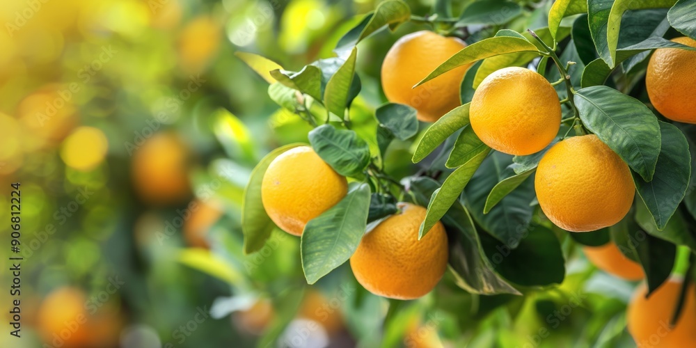 A tree with many oranges hanging from it. The oranges are ripe and ready to be picked. The tree is full of life and energy, and the oranges are a symbol of abundance and prosperity A tree with many oranges hanging from it. The oranges are ripe and ready to be picked. The tree is full of life and energy, and the oranges are a symbol of abundance and prosperity