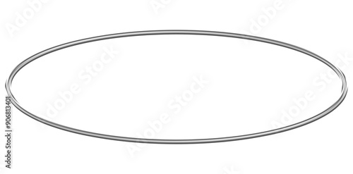 3d chrome oval frame border in y2k style isolated. Futuristic metal geometric shapes frame in trendy 90s style.