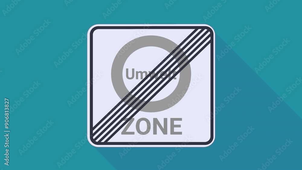 Appearance from the bottom of a road sign indicating the end of an environmental zone ( Appearance from the bottom of a road sign indicating the end of an environmental zone (