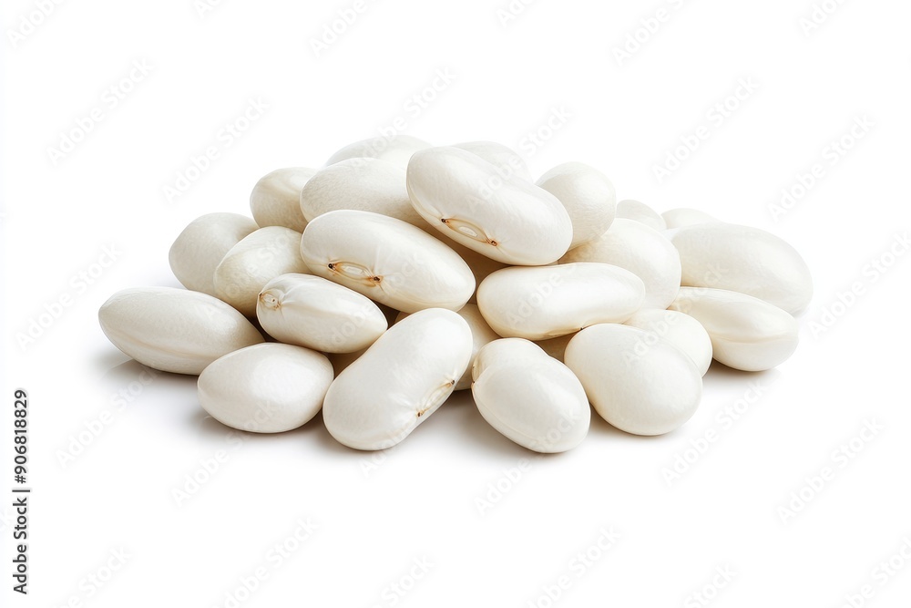 white Kidney beans, isolated on white background, full depth of field, ai white Kidney beans, isolated on white background, full depth of field, ai
