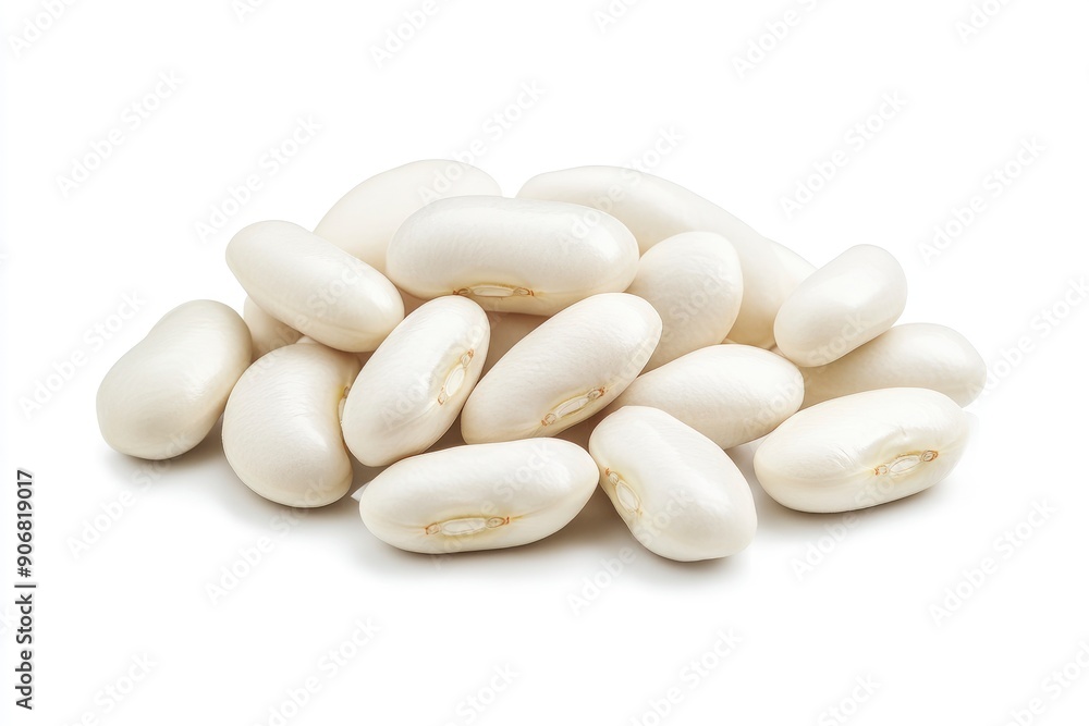 white Kidney beans, isolated on white background, full depth of field, ai white Kidney beans, isolated on white background, full depth of field, ai