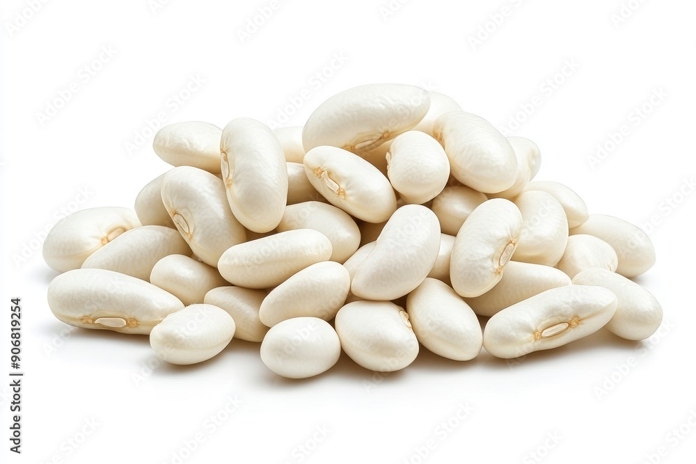 white Kidney beans, isolated on white background, full depth of field, ai white Kidney beans, isolated on white background, full depth of field, ai