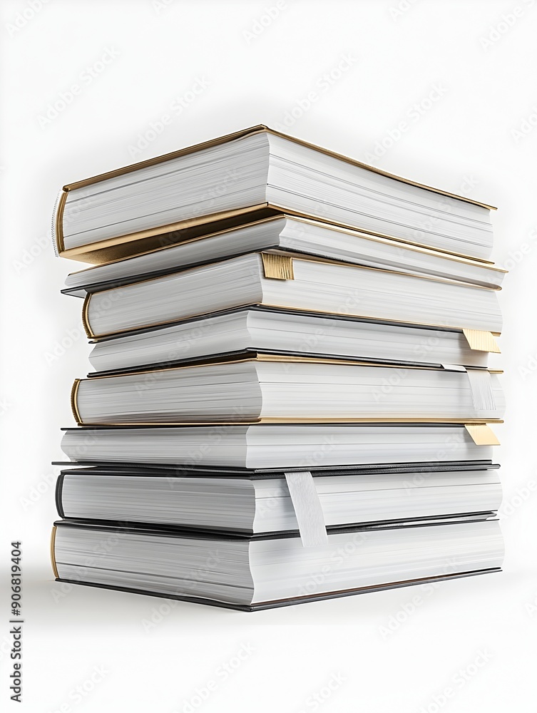 Stacked Study Guides and Flashcards on White Background with Studio Lighting Stacked Study Guides and Flashcards on White Background with Studio Lighting