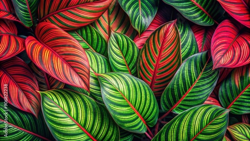 Vibrant red and green tropical leaves, tropical, jungle, foliage, vibrant, colorful, nature, plant, exotic, red, green, botany