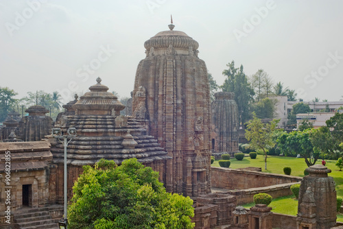 The 11th century Lingaraja Temple complex dedicated to the Hindu deity Shiva in Bhubaneswar, nicknamed the City of Temples, Bhubaneswar, Odisha, India, Asia photo