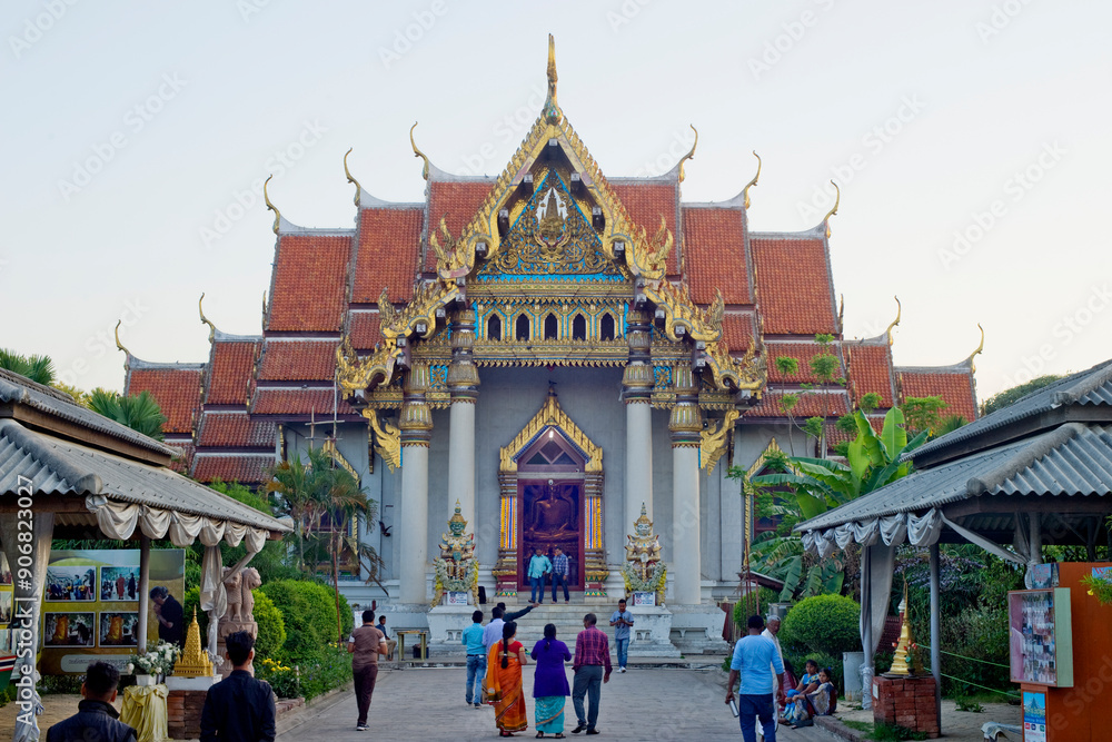 The main entrance to the Thai Buddhist Watthai Temple, Bodh Gaya, Bihar, India, Asia