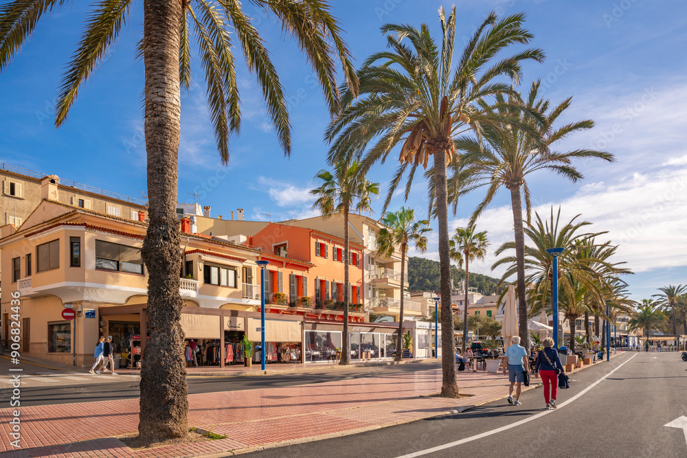 View of bars and cafes at Port d'Andratx, Majorca, Balearic Islands, Spain, Mediterranean, Europe View of bars and cafes at Port d'Andratx, Majorca, Balearic Islands, Spain, Mediterranean, Europe