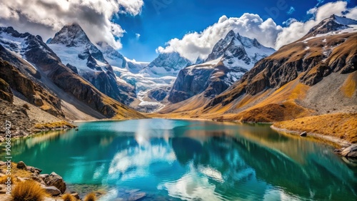 Snowy Huaytapallana mountains and lagoon in Huancayo Peru, mountains, lagoon, snowy, Huaytapallana, Huancayo, Peru, nature photo