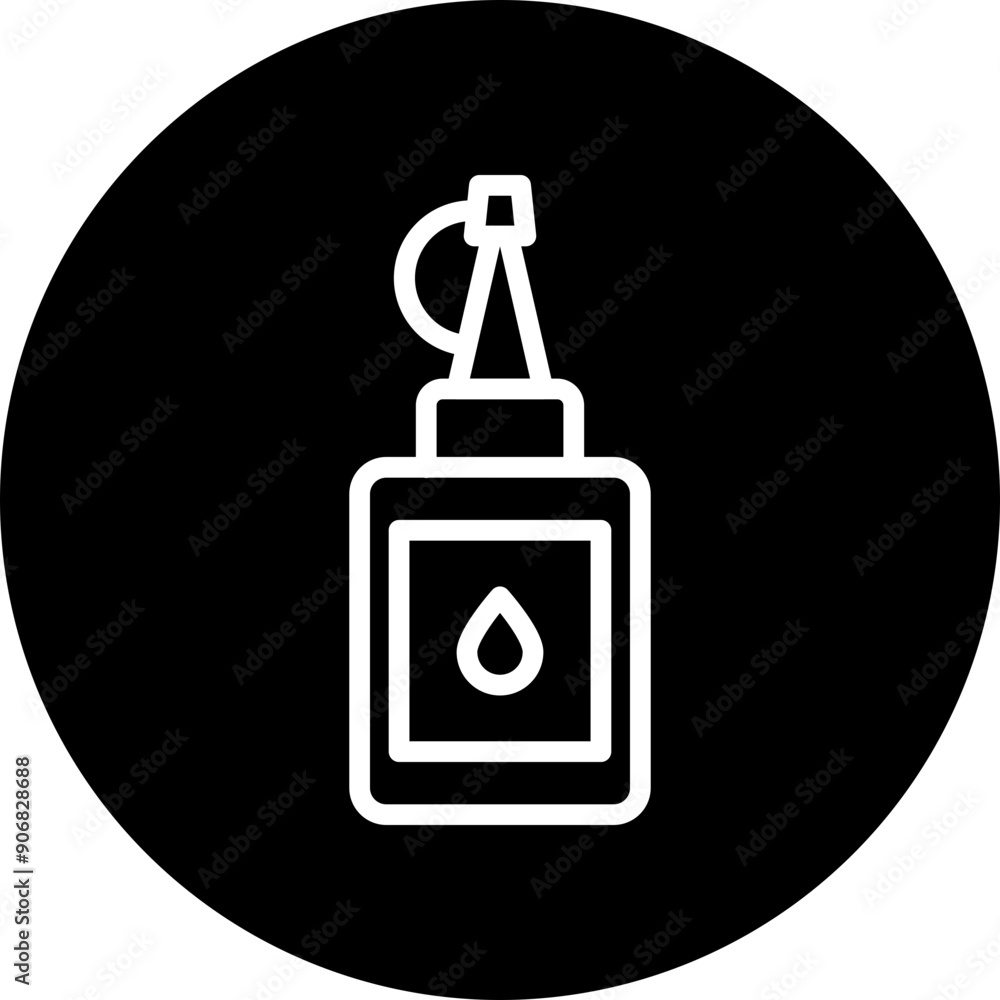 Machine Oil Vector Line White Circle Black Machine Oil Vector Line White Circle Black