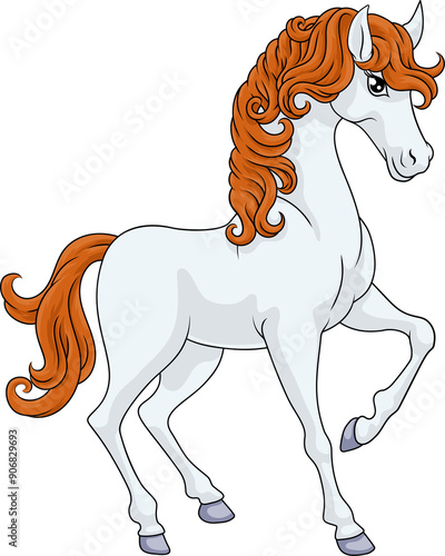 Horse Cartoon Cute Animal C...