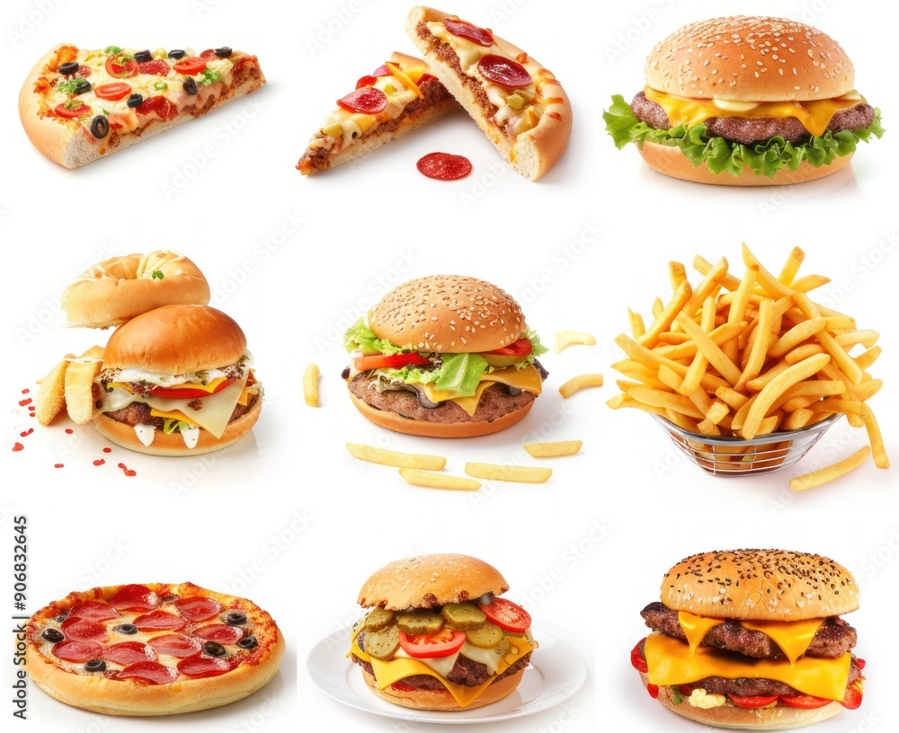 Delicious Fast Food Collage. Delicious Fast Food Collage.