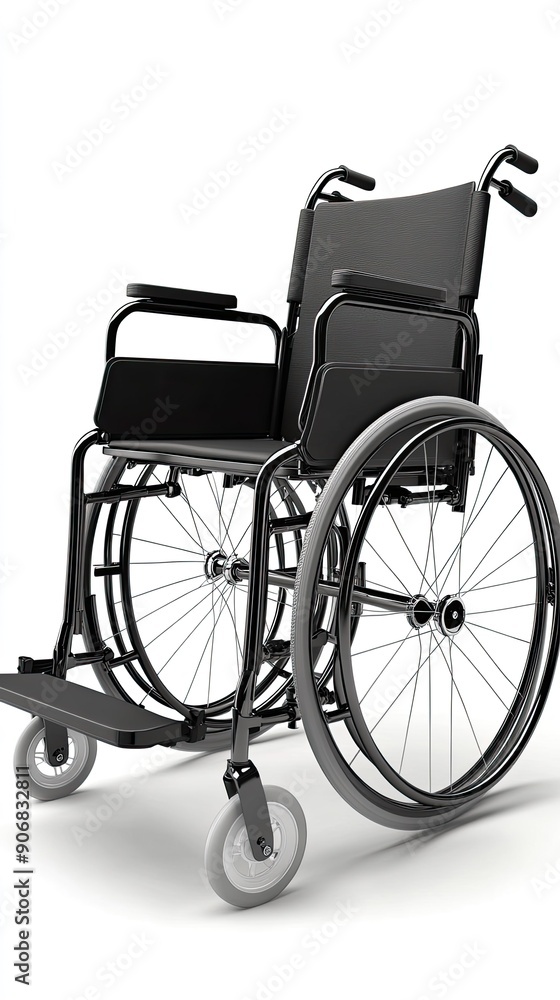 Modern Black Wheelchair With Comfortable Seating Designed for Mobility Modern Black Wheelchair With Comfortable Seating Designed for Mobility
