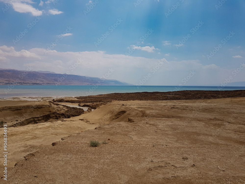 view of the beach, Dead sea, Jordan, Israel