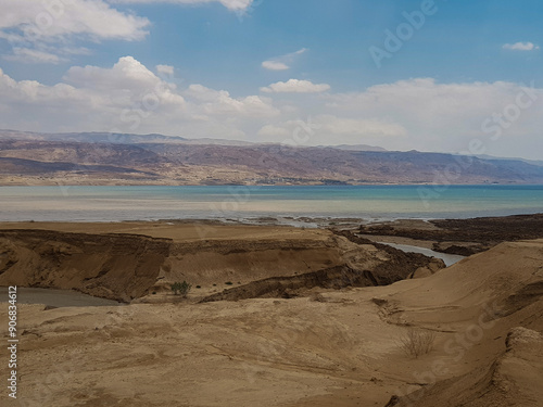 view of the beach, Dead sea, Jordan, Israel