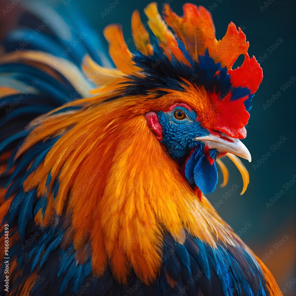 Fototapeta premium multicolored rooster