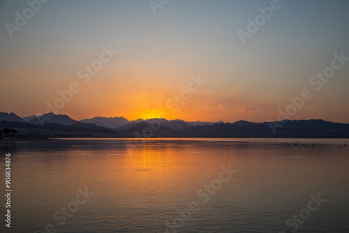Wallpaper Mural Beautiful sunset in the desert. Desert near the sea. Colorful sky. Warm summer evening. Torontodigital.ca